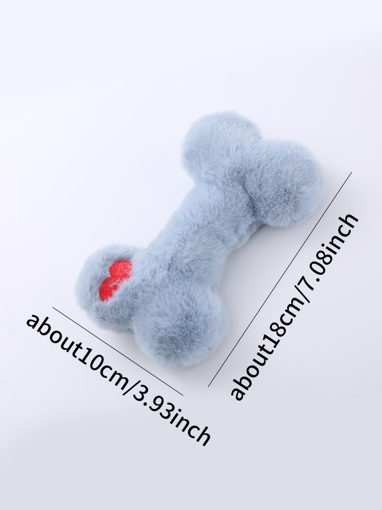 Grinding Teeth Cute Love Bone Plush Dog Toys, Interactive Pet Supplies