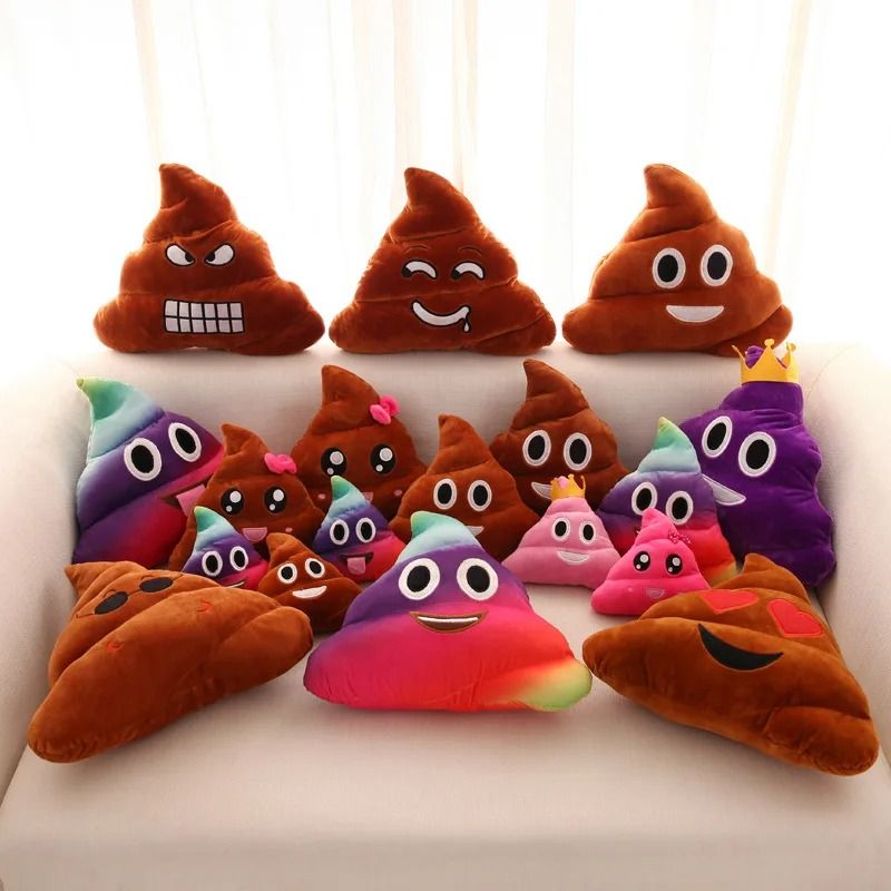 Cartoon Poop Plush Cushion Funny Expression Cushion