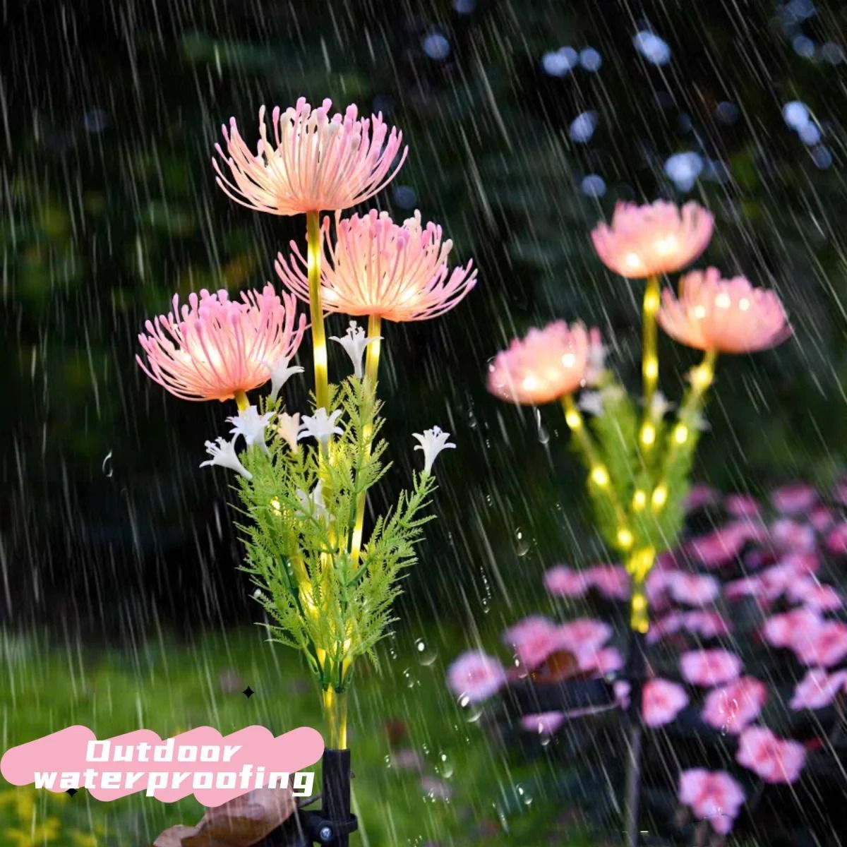 Solar Powered Flower Garden Light for Outdoor Decoration