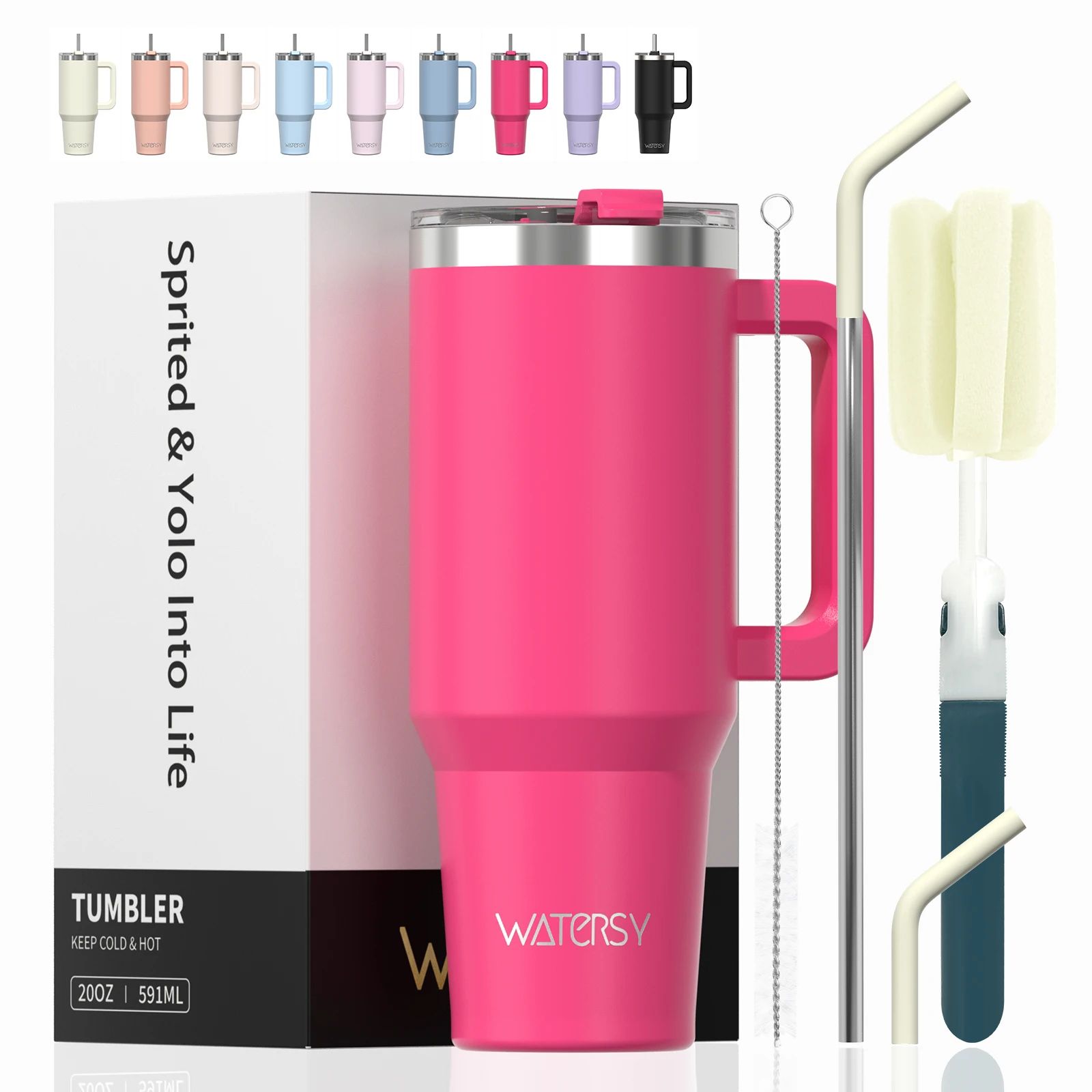 Stainless Steel Insulated Water Bottle – 20oz Vacuum Thermal Coffee & Travel Mug (Hot & Cold)