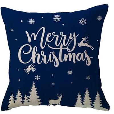 Blue Snowflake Christmas Pillow Cover