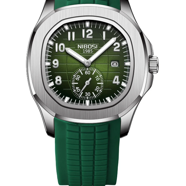 AquaLuxe Mens Waterproof Quartz Watch with Luminous Dial & Auto Date