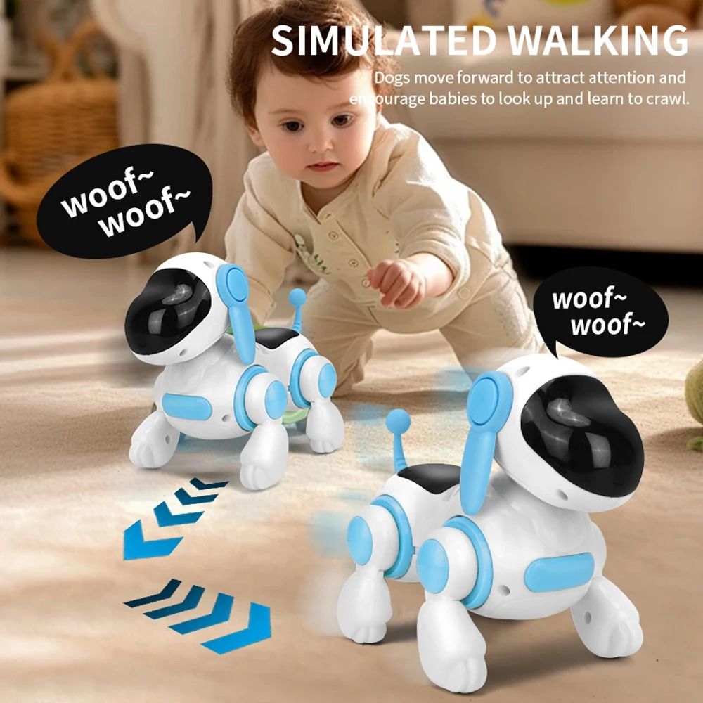 Smart Interactive Robotic Dog Toy with Lights Sound and Crawling Action