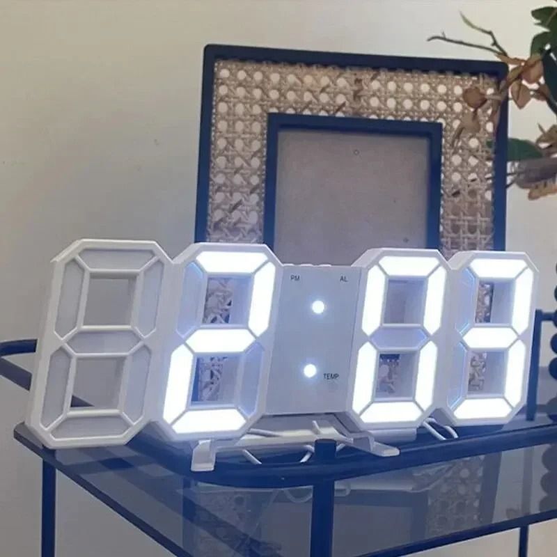 3D LED Digital Alarm Clock with Date and Temperature Display