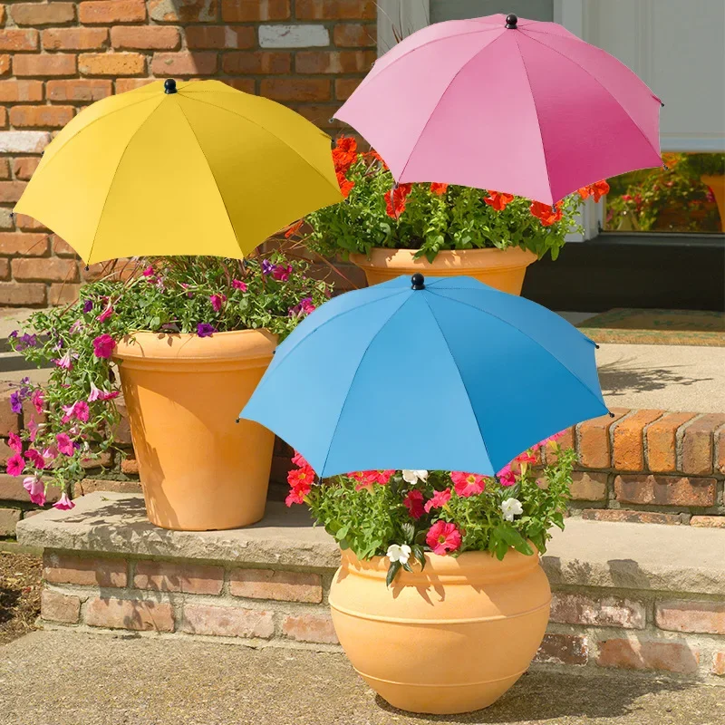 Weatherproof Sun Shade Cloth Umbrella, Plant Shade with Metal Stake, Outdoor Flowers and Potted Plant Garden Supplies