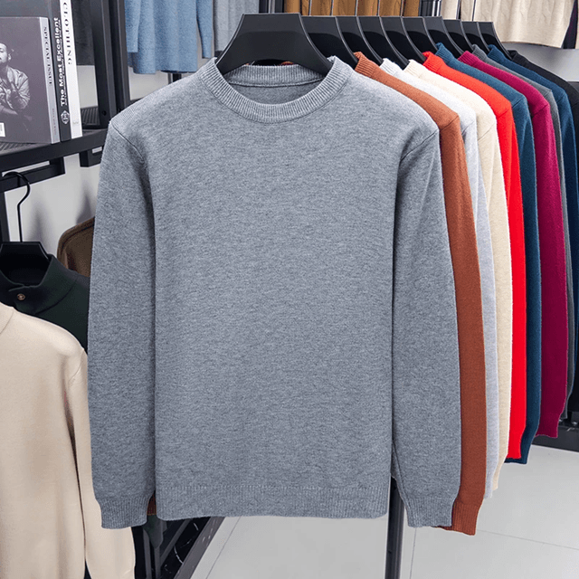 Modern Diamond Knit Crew Neck Sweater Mens Casual Pullover