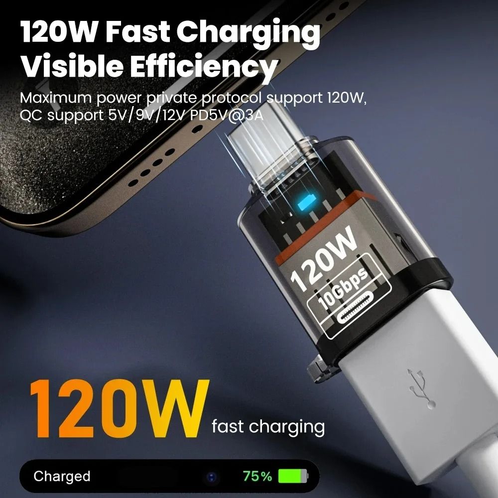120W High-Speed USB-C OTG Adapter – USB-A Female to Type-C Male Data Transfer Converter