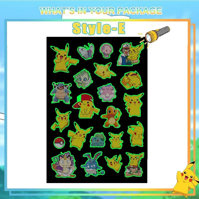 Glow Pokemon Tattoo Stickers