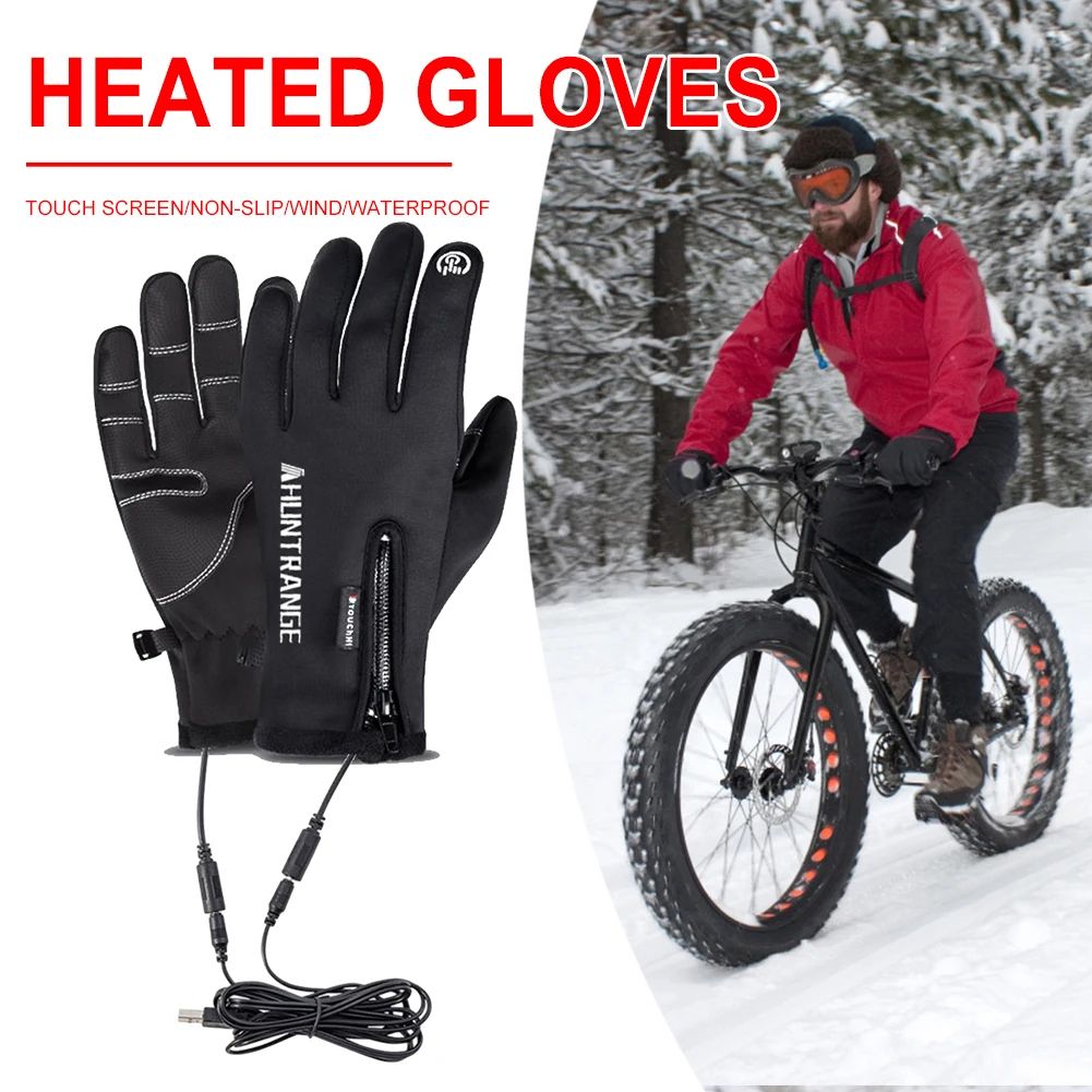 USB Heated Waterproof Gloves for Winter Work, Outdoor Travel & Touchscreen Phone Use
