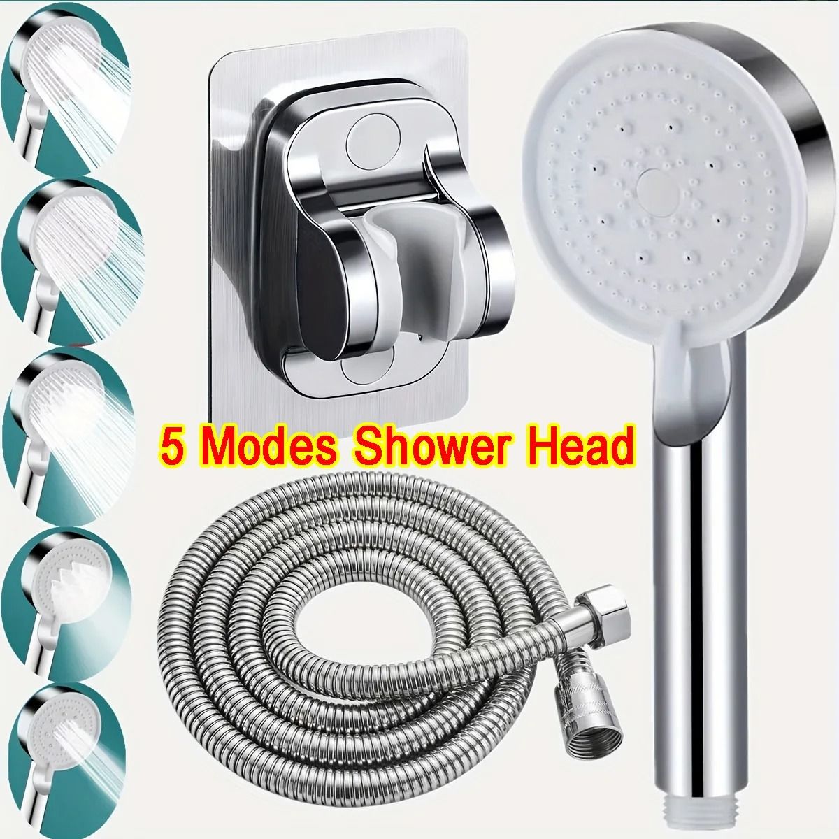 Pressure Boost Shower Head 5 Mode Shower Head Adjustable Massage Shower Nozzle