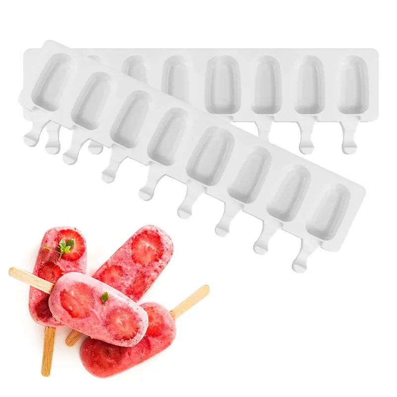 Hole Silicone Popsicle Molds for DIY Homemade Desserts – Freezer-Friendly Ice Cream Maker with Sticks