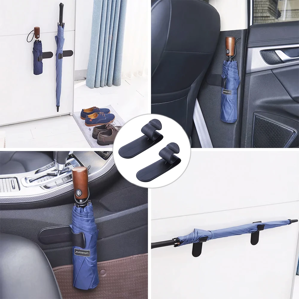 Universal Car Umbrella Holders 1 2pcs, Trunk Storage Hook Organizer, Interior Auto Mounting Bracket for Umbrellas