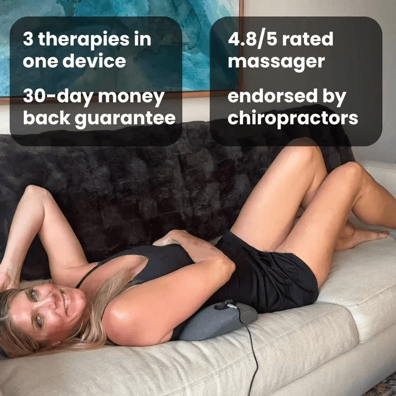 3 in 1 Back Pain Massager with Heat, Vibration & Spinal Traction Relief