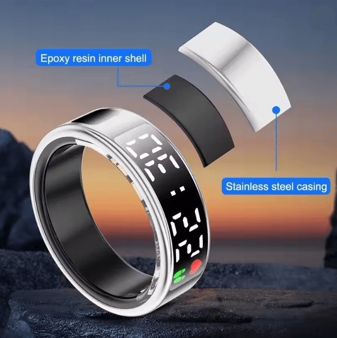 Smart Health Monitoring Ring Heart Rate Sleep Tracker Waterproof Fitness Ring