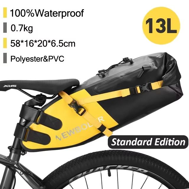 NEWBOLER 13L waterproof bike saddle bag Large Capacity Foldable Tail Luggage Pack