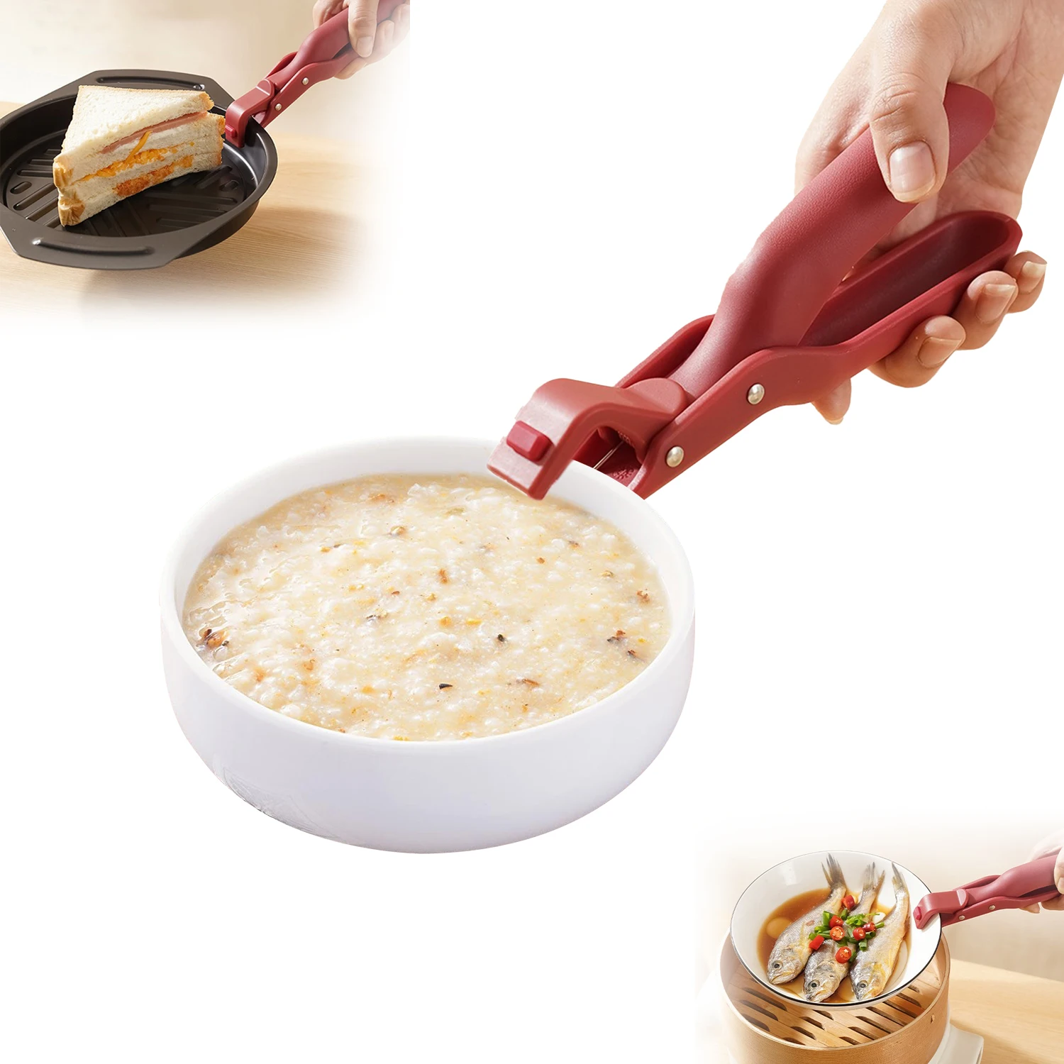 Anti-scald Clip Silicone Kitchen Holder, Anti-hot Plate Dish Pot Lifter, Heat Resistant Gadget