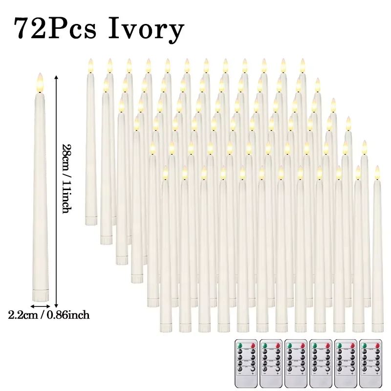 Flameless LED Taper Candles Set with Flickering Light