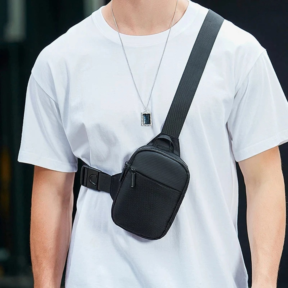 Waterproof Mini Chest Sling Bag Lightweight Nylon Crossbody Bag for Travel Running and Everyday Essentials
