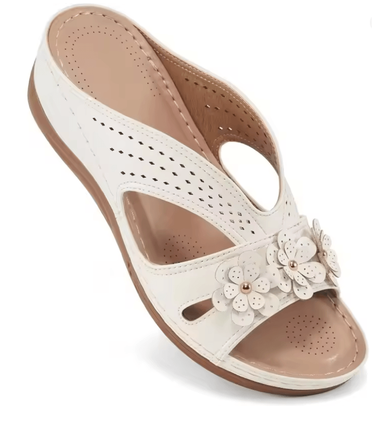 Plus Size Floral Wedge Platform Sandals Non Slip Comfortable Beach Slippers