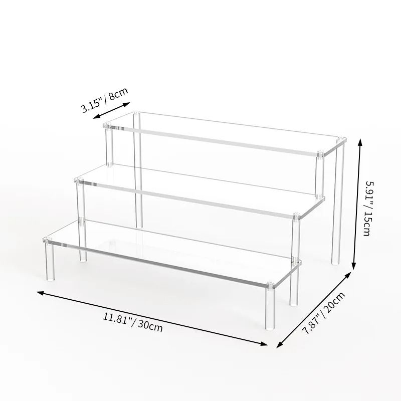 Multi Layer Acrylic Display Stand Transparent Trapezoid Shelf