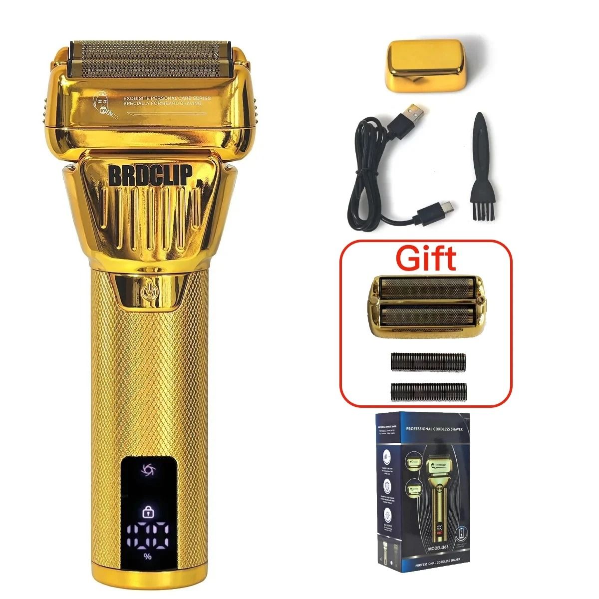 BRDCLIP 363 7000RPM Double Ring Reciprocating Shaver with LED Display
