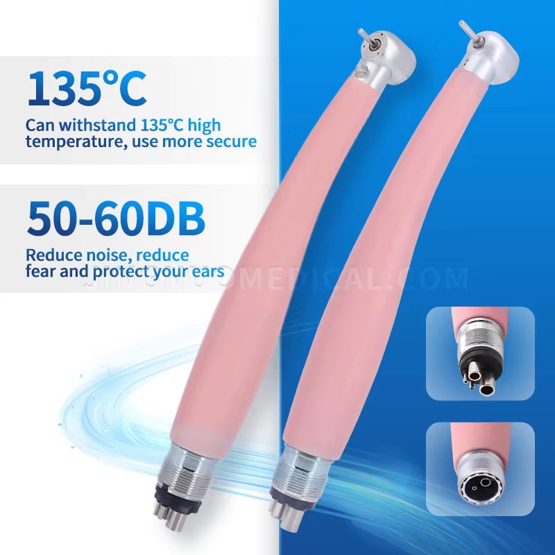 Pink Precision Dental Handpiece – High-Speed Ceramic Bearing Tool with LED Light and Water Spray