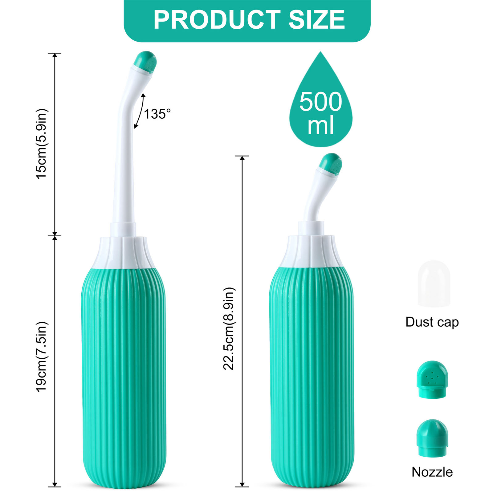 Portable Bidet Bottle 500ml Handheld Travel Bidet for Postpartum Baby Care & Personal Hygiene