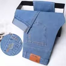 Summer Thin Elastic Waist Cotton Straight Casual Men's Pants