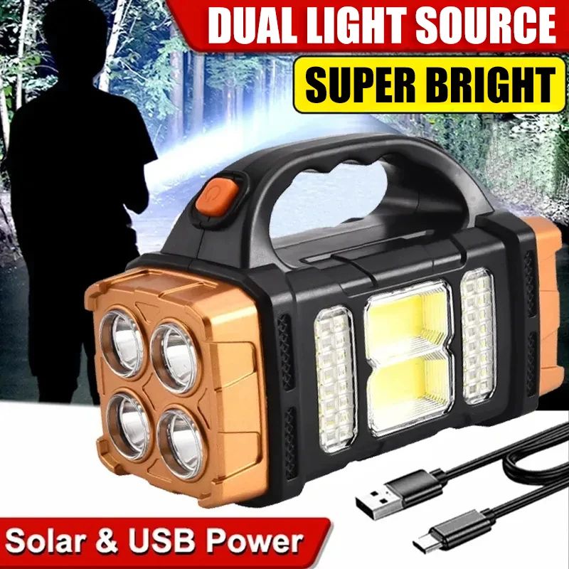 Rechargeable Solar LED Flashlight Work Light