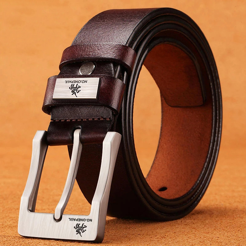 High-Quality Men Leather Casual Belt with Buckle, Denim Business Belt, Designer New