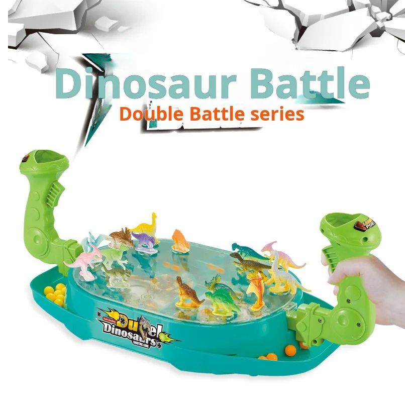 Dino Duel Catapult Board Game (Two-Player Interactive Pinball Catapult Toy)