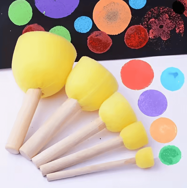 Yellow Mushroom Head Sponge Brush Set