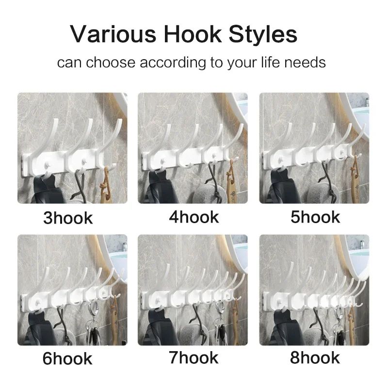 Modern Folding Robe Hooks – Space-Saving Wall Mounted Coat Hooks for Bathroom & Kitchen