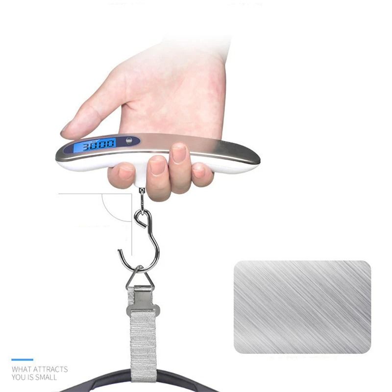 Portable Digital Luggage Scale 50kg Hanging Travel Baggage Fishing Scale