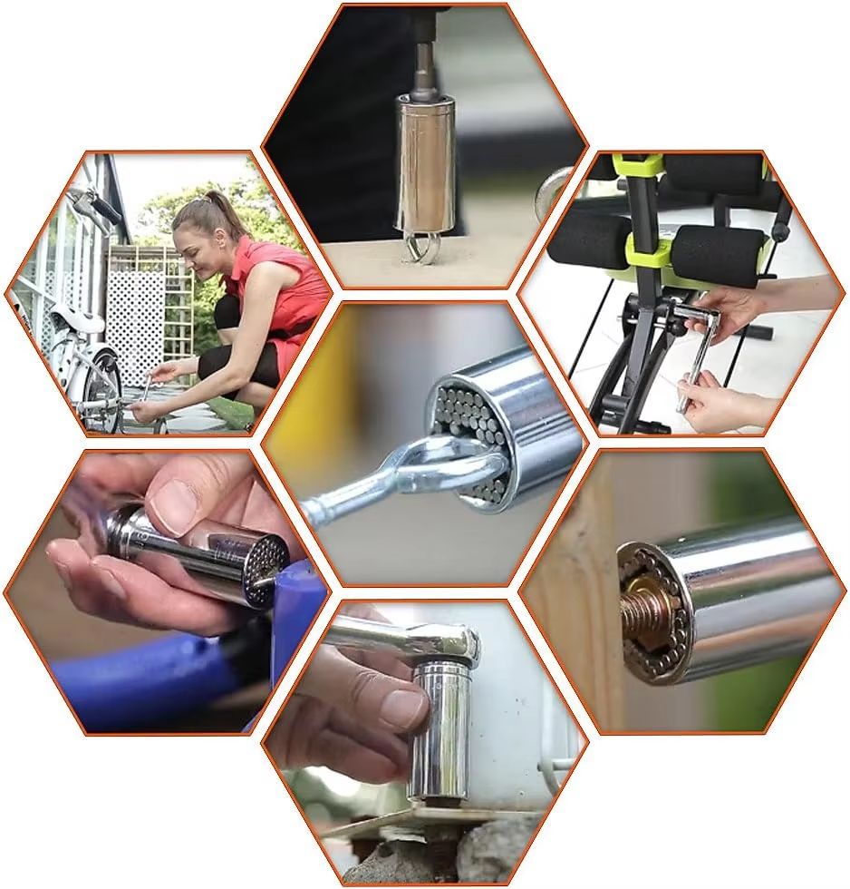 Multifunctional 7–19 mm Magic Socket Extension Rod Set – One Tool, Many Nuts & Bolts