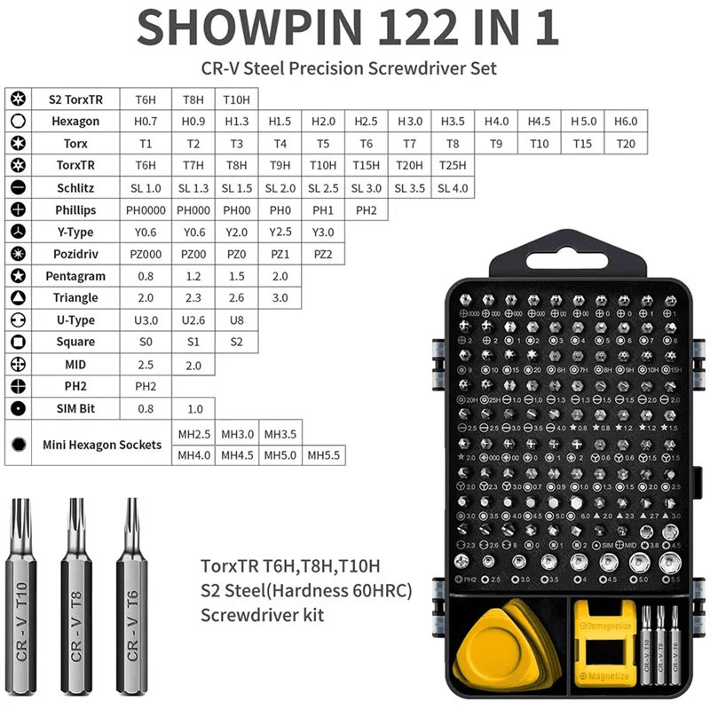 115 in 1 Precision Screwdriver Set Magnetic Computer Repair Tool Kit