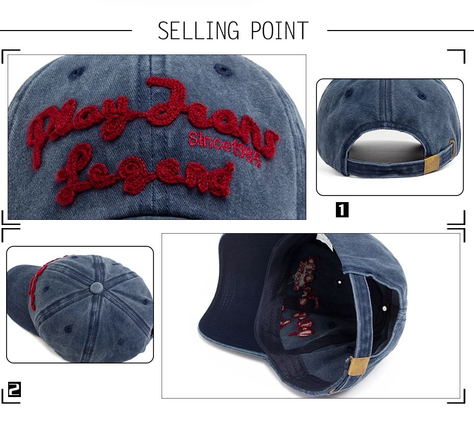 CNTANG Cotton Letter Embroidery Baseball Cap
