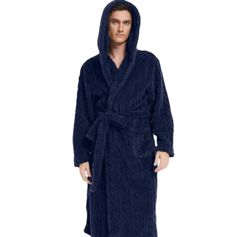 Luxurious Thickened Jacquard Hooded Couple's Robe