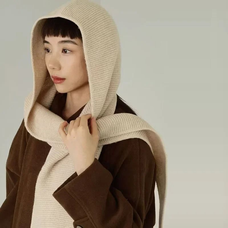 100% Pure Wool Oversize Sophie Scarf and Balaclava Hood
