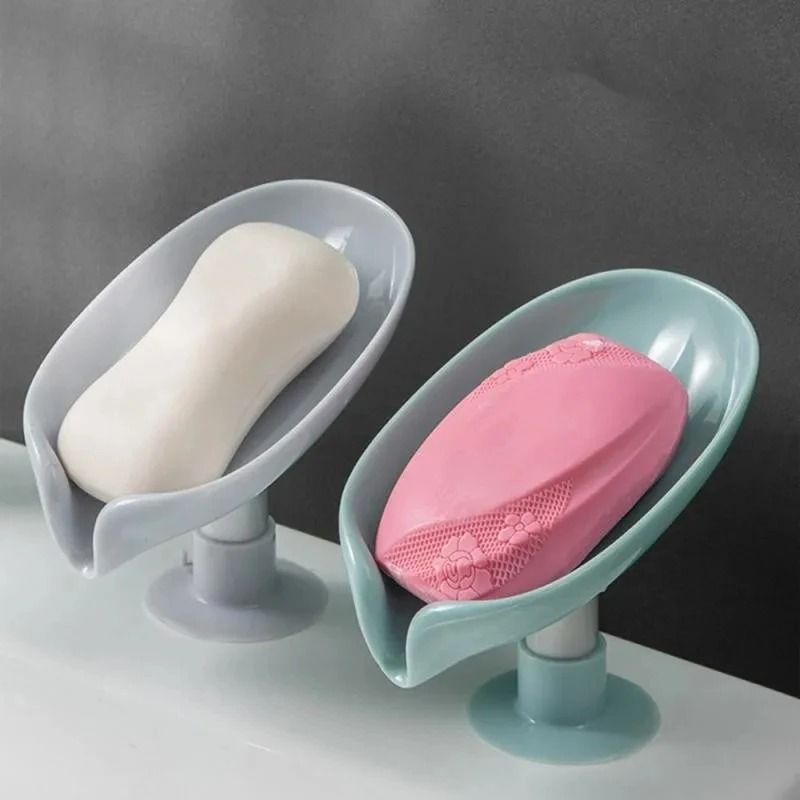 Leaf Shape Soap Holder with Suction Cup Sponge Dish Rack