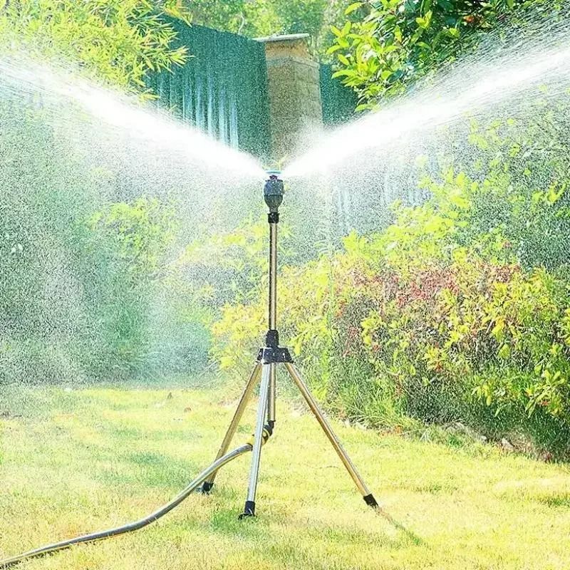 360 Degree Rotating Garden Sprinkler with Adjustable Stainless Steel Tripod Stand