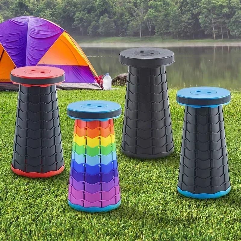 Rainbow Telescopic Folding Stool With Adjustable Height