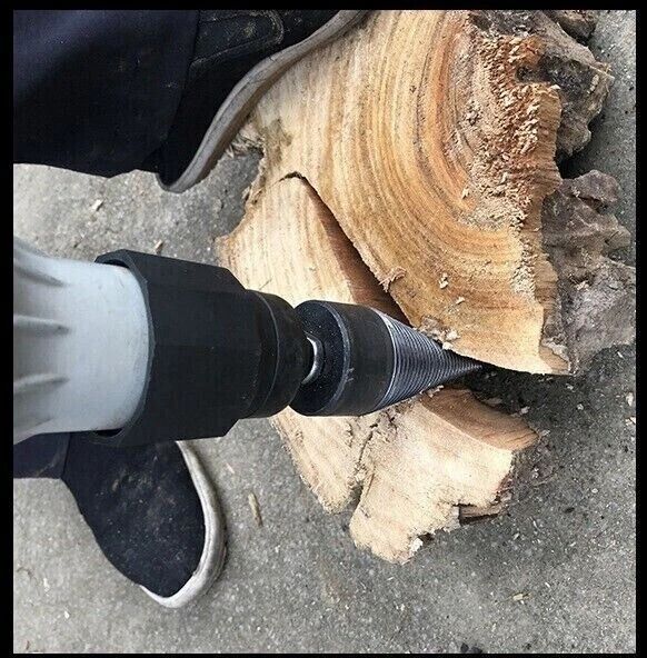 Firewood Drill Bit, High Speed Twist Wood Splitter Screw, Cone Driver for Efficient Firewood Splitting