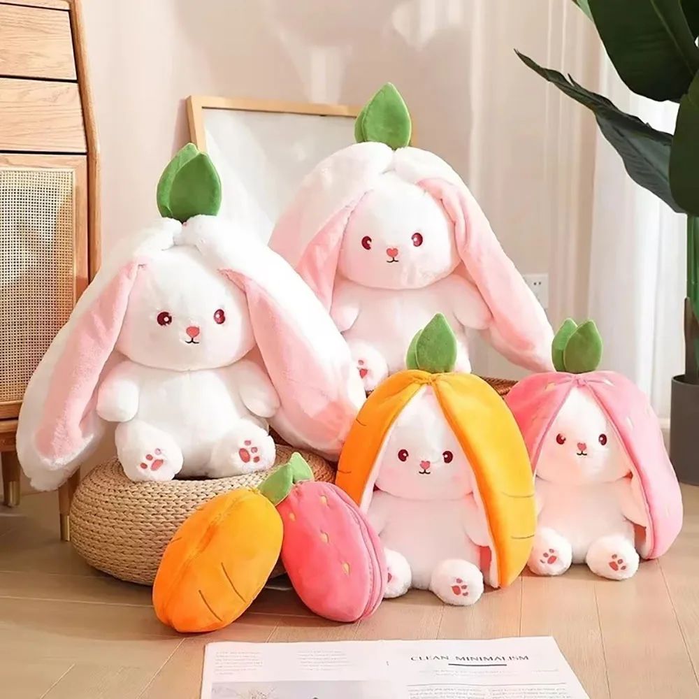 Cute Rabbit Plush Toy Soft Strawberry Bunny Stuffed Animal