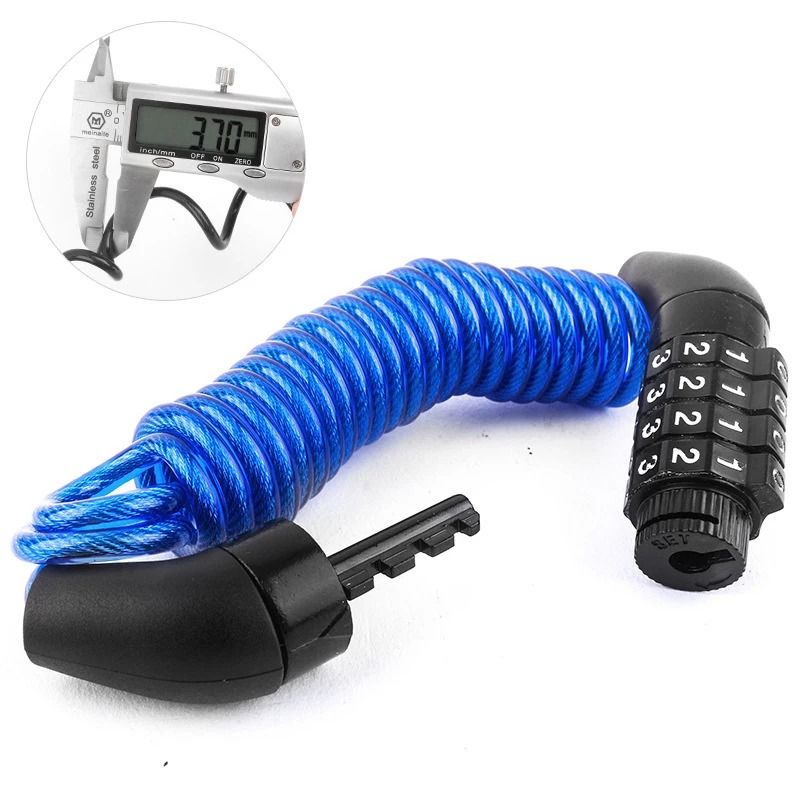 4 Digit Combination Helmet Lock Cable for Bikes Scooters and Motorcycles