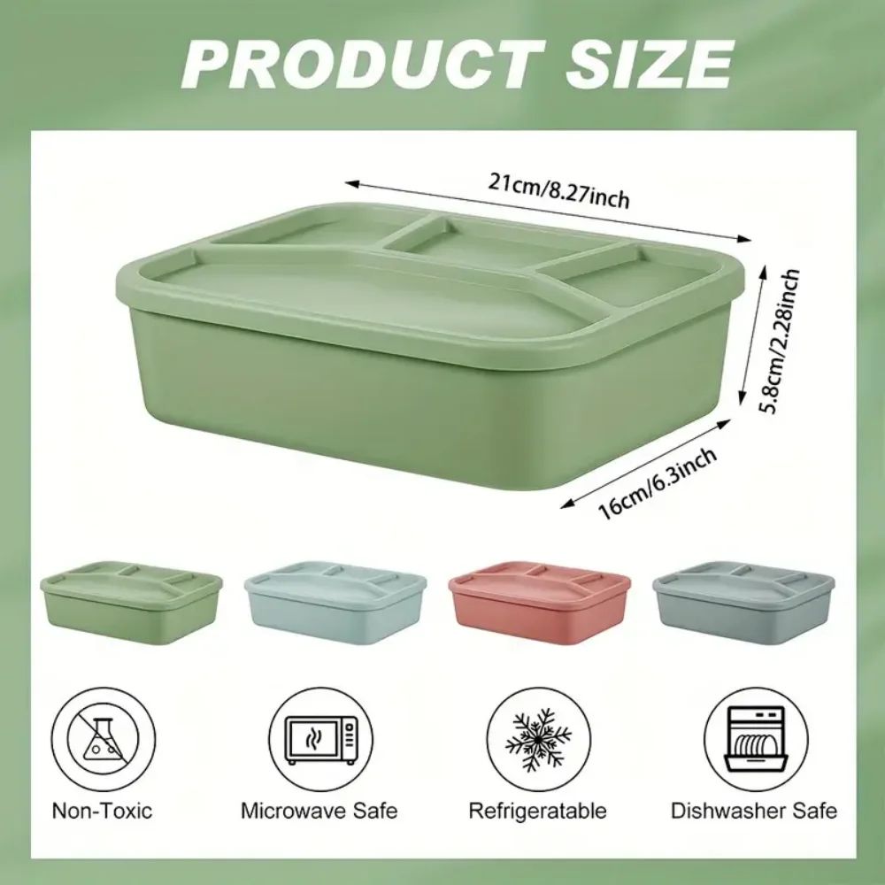 4-Pack Silicone Bento Box Set – Leak-Proof Divided Meal Prep Lunch Containers for Work & Travel