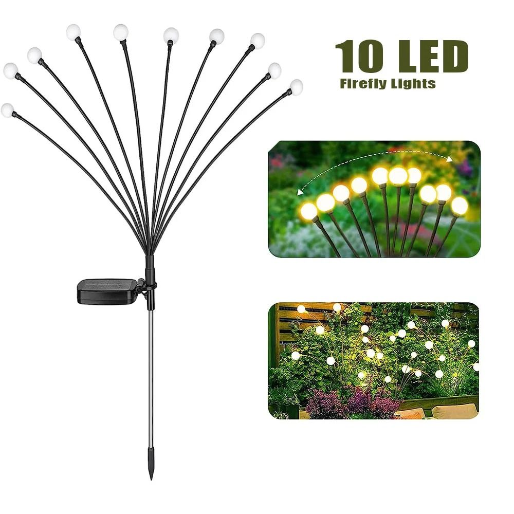 Solar-Powered Garden Firefly Lights