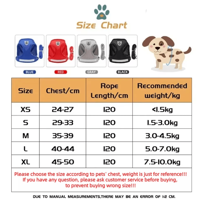 SafePaw Reflective Escape-Proof Cat Harness & Leash Set