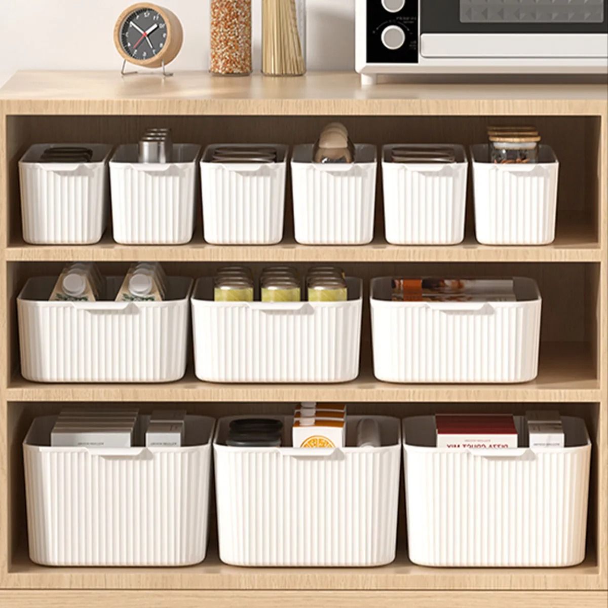 Multifunctional Plastic Storage Box with Handle Desktop Organizer Container