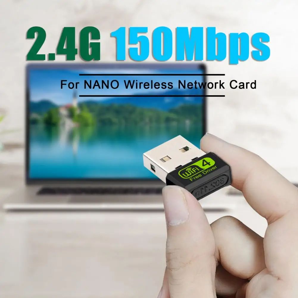 USB WiFi Adapter 150Mbps Wireless Network Card, Fast Secure Connection Dongle for PC/Laptop, CD-Free Driver Install
